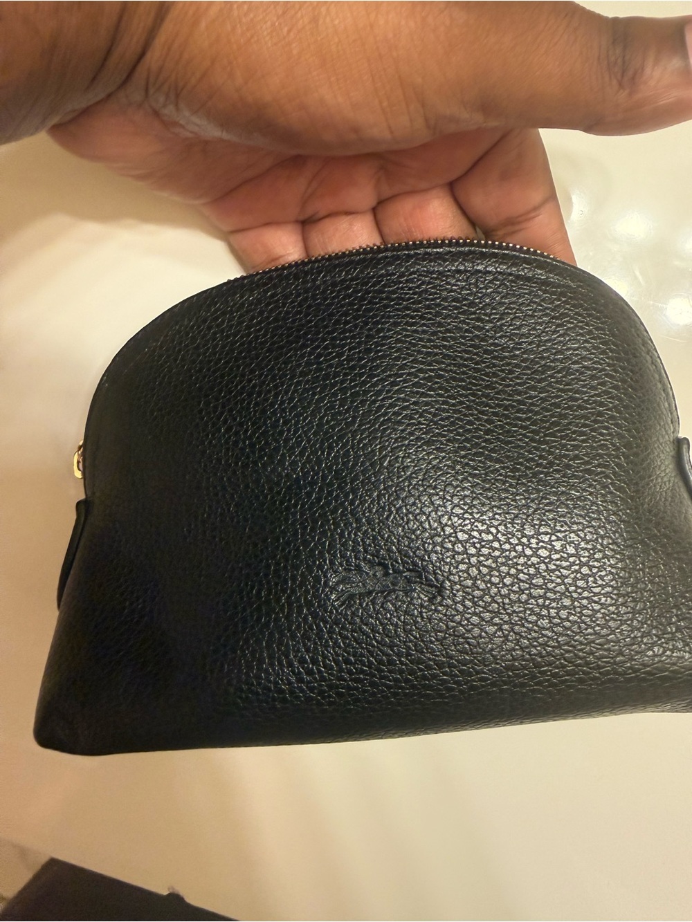 Authentic Women’s Black Small Leather LeFoulonne cosmetic pouch - Picture 3 of 5